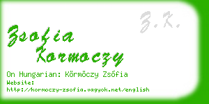 zsofia kormoczy business card