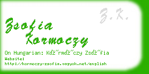zsofia kormoczy business card